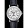 Patek Philippe Perpetual Calendar Retrograde Date White Dial Engraved Silver Case Black Leather Bracelet 1454147