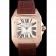 Swiss Cartier Santos Rose Gold with Brown Leather Strap 621522