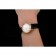 Patek Philippe Calatrava White Dial Diamond Hour Marks Double Ribbed Bezel Gold Case Black Leather Strap