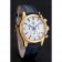 Omega Chronograph White Dial Gold Case Blue Leather Strap