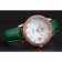 Omega DeVille Prestige Co-Axial Diamond Gold Case Mother-Of-Pearl Dial Green Leather Strap
