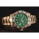 Swiss Rolex GMT Master II Green Dial Stone Set Bezel Gold Case And Bracelet 1453748
