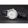 Patek Philippe Calatrava White Dial Double Ribbed Bezel Stainless Steel Case Black Leather Strap