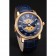 Swiss Cartier Rotonde Small Complication Blue Dial Gold Diamond Case Blue Leather Strap