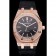 Swiss Audemars Piguet Royal Oak Black Dial Gold Case With Diamonds Black Leather Strap