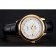 Omega De Ville Prestige White Dial Gold Case Black Leather Strap
