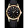Patek Philippe Calatrava Black Dial Gold Case Black Leather Strap 622845