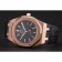 Swiss Audemars Piguet Royal Oak Black Dial Gold Case Black Leather Strap