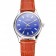 Swiss Rolex Datejust Blue Dial Stainless Steel Case Light Brown Leather Strap