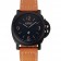 Panerai Luminor Ion Plated Stainless Steel Bezel Orange Leather Bracelet 622309