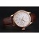 Rolex Cellini White Rose Dial Gold Case Brown Leather Bracelet 622725