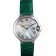 Cartier Ballon Bleu Silver Bezel with Pearl Dial Green Leather Band 621552