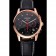 Longines Column Wheel Black Dial Gold Case Black Leather Strap