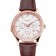 Swiss Patek Philippe Grand Complications Perpetual Calendar White Dial Rose Gold Case Diamond Bezel Brown Leather Strap