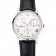 Swiss Vacheron Constantin Patrimony Quantieme Reserve De Marche White Dial Stainless Steel Case Black Leather Strap