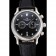 Patek Philippe Chronograph Black Dial With Diamonds Stainless Steel Case Black Leather Strap