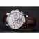 Patek Philippe Chronograph White Dial Blue Hands Stainless Steel Case Brown Leather Strap