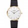 Swiss Longines Grande Classique White Dial Gold Case Black Leather Strap