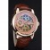 Patek Philippe Dual Time Moonphase Tourbillon Gold Skeletonised Dial Rose Gold Case Brown Leather Strap
