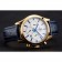 Omega Chronograph White Dial Gold Case Blue Leather Strap