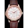 Swiss Patek Philippe Grand Complications Perpetual Calendar White Dial Rose Gold Case Diamond Bezel Brown Leather Strap