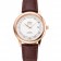 Omega De Ville Prestige White Dial Rose Gold Case Brown Leather Strap