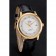 Omega De Ville Prestige White Dial Gold Case Black Leather Strap
