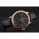 Swiss Rolex Cellini Time Rose Gold Case Black Dial Black Leather Bracelet 622656