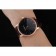 Swiss Vacheron Constantin Patrimony Grand Taille Black Dial Rose Gold Diamonds Case Brown Leather Bracelet 1454174