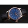 Rolex Cellini Blue Dial Gold Bezel Stainless Steel Case Black Leather Strap 622841