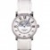 Cartier Moonphase Silver Watch with White Leather Band ct257 621376