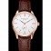 Patek Philippe Calatrava White Dial Rose Gold Case Brown Leather Strap