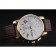 Montblanc Chronograph White Dial Brown Leather Bracelet Gold Case 1454113