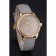 Patek Philippe Calatrava Gray Dial Diamond Markings Gold Case Gray Leather Strap