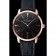 Swiss Vacheron Constantin Patrimony Black Dial Rose Gold Case Black Leather Bracelet 1454168