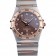 Omega Swiss Constellation Jewelry Rose Gold Case Radial Emblem Brown Dial 98116