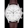 IWC Portugieser Chronograph White Dial Steel Hands And Numerals Steel Case With Diamonds Brown Leather Strap