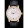 Patek Philippe Swiss Calatrava Ribbed Bezel White Dial Black Leather Strap 7642