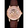Swiss Piaget Altiplano Rose Gold Skeleton Dial With Diamonds Rose Gold Case Brown Leather Strap