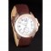 Cartier Calibre White Dial Gold Case Brown Leather Bracelet