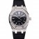 Swiss Audemars Piguet Royal Oak Black Dial Steel Case With Diamonds Black Leather Strap