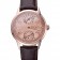 Patek Philippe Geneve Two Dial Rose Dial Rose Gold Bezel Brown Leather Band 622149