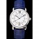 Cartier Ronde Solo White Dial Diamond Hour Marks Stainless Steel Case Blue Leather Strap