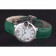 Cartier Ballon Bleu Silver Bezel with Pearl Dial Green Leather Band 621552