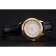 Omega De Ville Prestige Small Seconds White Dial Gold Case Black Leather Strap
