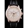 Breitling Transocean White Dial Black Leather Strap Rose Gold Bezel 98206
