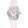 Cartier Ronde White Dial Stainless Steel Case White Leather Strap