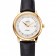 Omega De Ville Prestige White Dial Gold Case Black Leather Strap