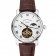 Patek Philippe Complications Moonphase Tourbillon White Dial Stainless Steel Case Brown Leather Strap