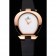 Omega Ladies Watch White Dial Gold Case Black Leather Strap 622820